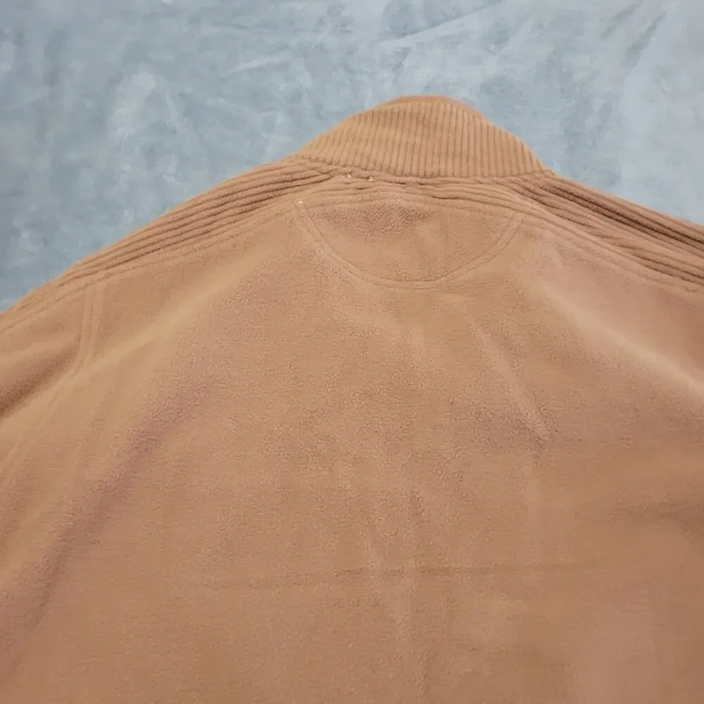 Falls Creek Quarter Zip Sweater Men Medium Brown Collared Polyester Sherpa Style